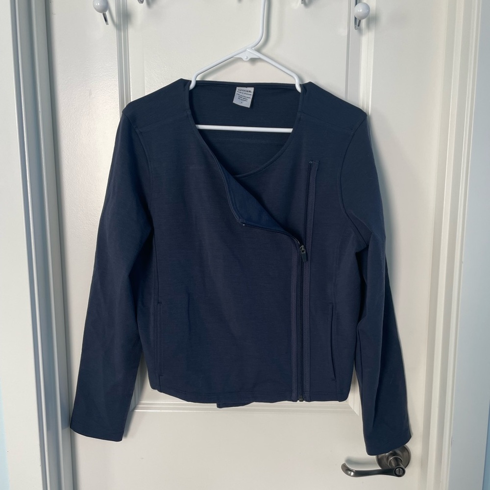 Wool& Lou Ponte Moto Jacket - Washed Navy